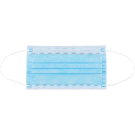 Global Industrial Disposable Face Mask, Blue, Adult/One Size, 50 PK 708527